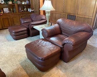 Brown leather chair and ottoman
*we have two