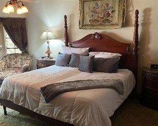 4 poster king size bed
*we took 2 posters off & have available for you
▪︎purchased @ Dillards