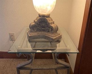 Glass top & wrought-iron side table
*we have two