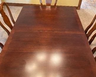 Close up of Queen Anne dining room table