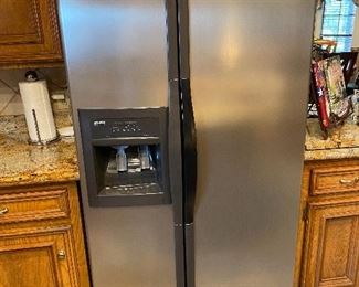 Stainless Kenmore Elite side by side refrigerator w/ice maker