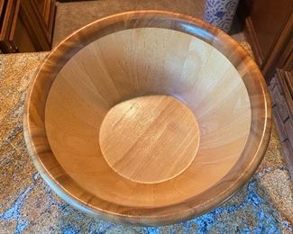 LARGE Clay Art wood bowl