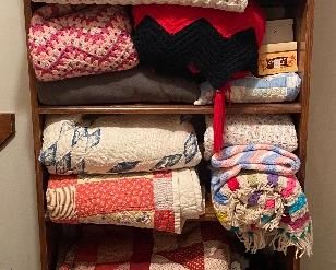 Afghans, blankets, quilts, dolls