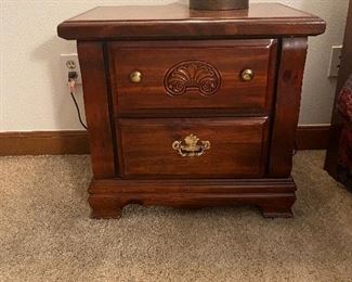 2 drawer wood night stand