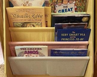 Book rack and children's books