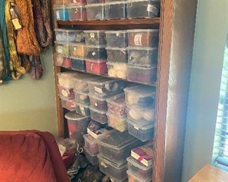 Many containers of individual yarn