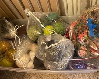 Bin of yarn sold in bundles