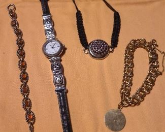 Brighton watch, stone bracelet, charm bracelet