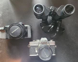 Olympus & Minolta cameras + Binoculars