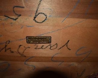 Lammert Furniture Company Mid Century Modern Dining Table and 4 Chairs - Includes: 2 Leaves and Padding