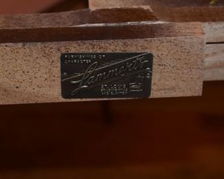 Lammert Furniture Company Mid Century Modern Dining Table and 4 Chairs - Includes: 2 Leaves and Padding