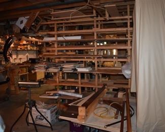 Wood Working Shop, Tools, Wood, Table and So Much More!