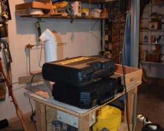 Wood Working Shop, Tools, Wood, Table and So Much More!