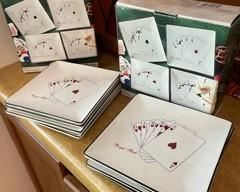 American Atelier Casino Royale Porcelain Salad/Dessert Plates 4 Poker Hands