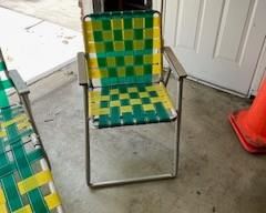 Vintage Aluminum Webbed Folding Chair