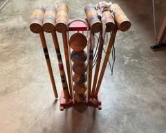 Vintage  Wooden Croquet Set