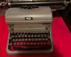 Vintage Royal Touch Control Grey Metal Typewriter