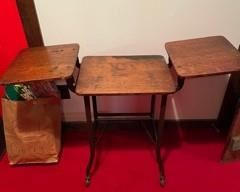 Vintage Toledo Guild Wood Drop-Leaf Typewriter Table Stand