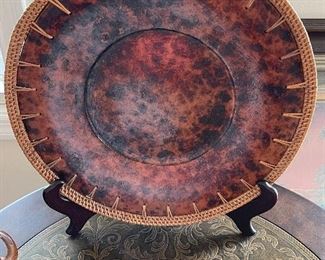 Leather like decorator plate