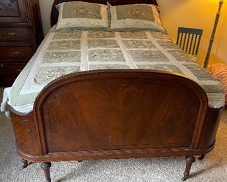 Antique round curved full size bed