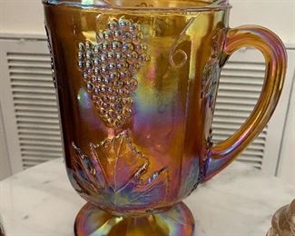 Vintage carnival glass pitcher