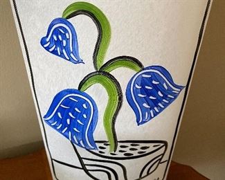 Vintage Kosta Boda hand painted art glass