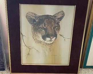 Vintage 1976 Phil Prentice cougar art