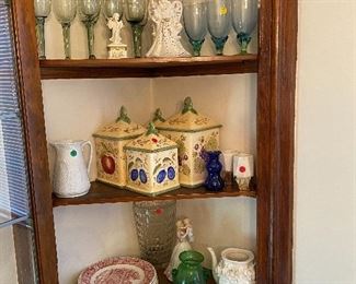 Canisters glasses and dishes