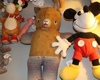 Mickey and vintage teddy bear