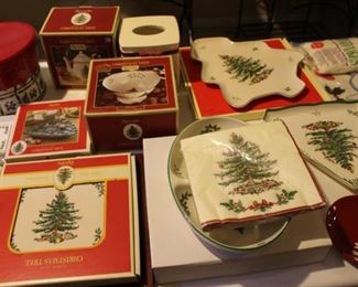 Large group of Spode - serving pieces, glasses