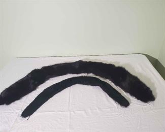 Black Fur and Faux Fur Wrap