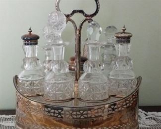 Cruets with Lovely Serving Basket