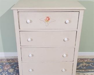 Small White Four 4 Drawer Chest