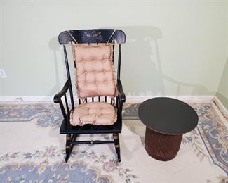 Vintage Rocking Chair and Small Round Lane Table