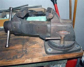 GREAT old Craftsman vise, and Tool / Work Bench