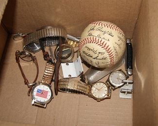 Old Watches and Autographed Baseball