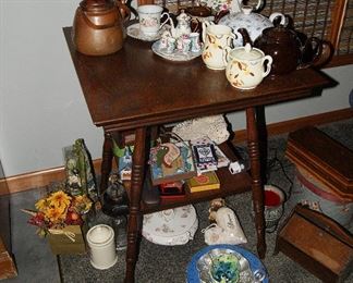 Antique Lamp Table & Children's Toy Tea Sets & More