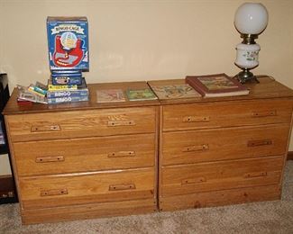 Pair Small Oak Dressers that match Bed & Desk