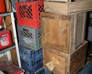 Dairy & Old Wooden Milk Crates
