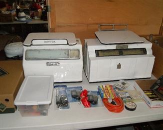 2 Porcelain Grocery Scales (From Historic Nappanee Store)