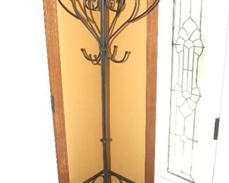 Black Iron Hall Tree Coat Rack