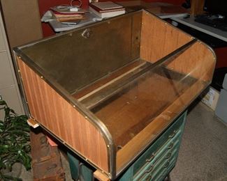 Antique Store Tabletop Display Case or Showcase - Brass Frame