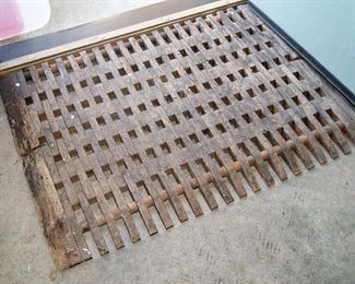 VERY COOL Train Depot Wood Ticket Agent's Floor Mat