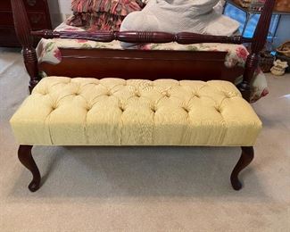 Gold Upholstered Bench