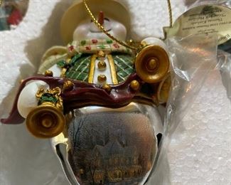 Thomas Kincade Snowman Bell Ornaments