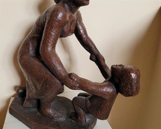 $45.00, Theodore Degroot  Mother and Child sculpture 14" vg condition