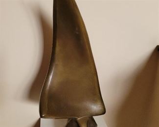 $250.00, Bronze sailboat sculpture 22" unsigned