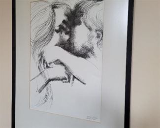 $300.00, 1969 Emilio Greco, "Embracing"  pencil signed 90/90 -  28 x 20"  mat opening