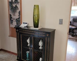 $50.00, Small open cabinet 40" tall 34" wide,  Art glass not included