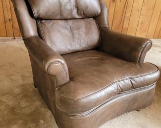 $200.00, Brown leather lounged chair very good condition
